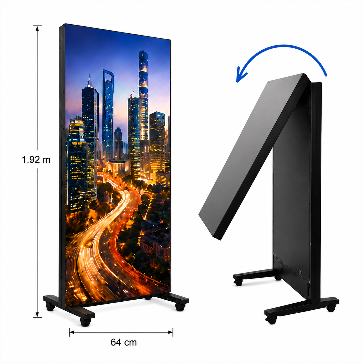 Póster LED exterior P4 de 64 por 192 centímetros